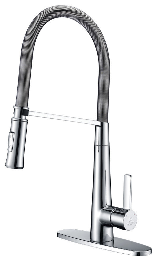 Apollo Single Handle Pull-Down Sprayer Kitchen Faucet, Polished Chrome