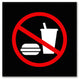 "No Food" Sign Black Print on Canvas with Picture Frame, 15"x15"