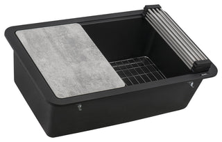 Ruvati RVG2310BK 30" Granite Composite Workstation Dual Mount Kitchen Sink