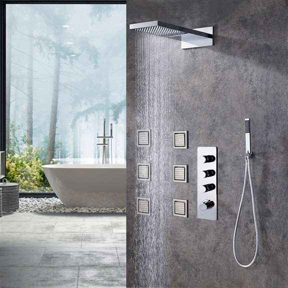 Fontana Brono 22" Shower Set 6 Massages Body Sprays