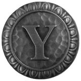 Initial A Knob Antique Brass, Antique Pewter, Y