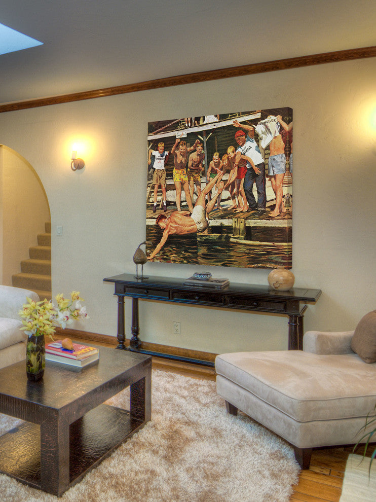 "Wet Camp Counselor" Painting Print on Canvas by Austin Briggs