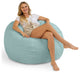 Jaxx Saxx Shearling Faux-Lamb 4 Ft Large Round Bean Bag, Mineral Green
