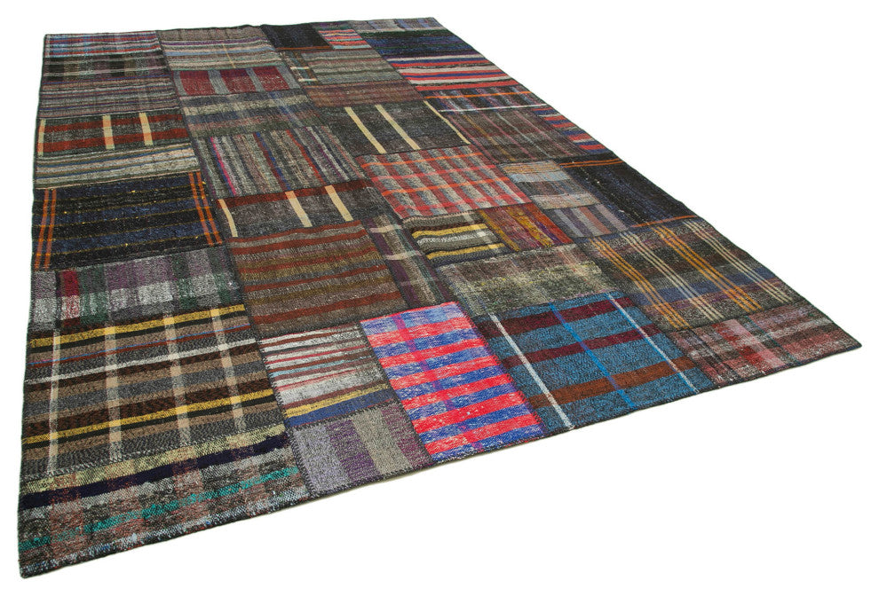Rug N Carpet - Handmade Oriental 8' 2'' x 11' 11'' Wool Patchwork Kilim Rug