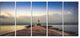 Lighthouse on Coast and Cloudy Sky, Modern Canvas Print, 60"x28", 5 Panels