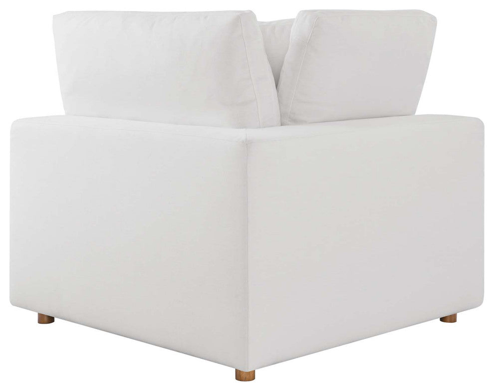Modular Sectional Deep Sofa Set, White, Fabric, Modern, Lounge Cafe Hospitality