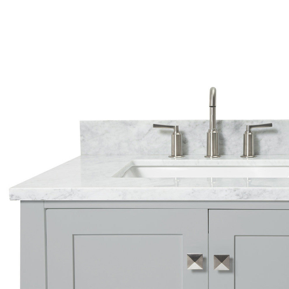 ARIEL Cambridge 43" Left Rectangle Sink Bath Vanity Carrara Marble