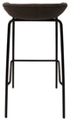 LeisureMod Servos Barstool With Faux Leather Seat and Iron Frame, Elephant Gray