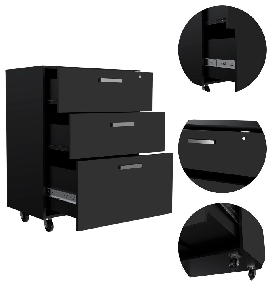 Penny Storage Cabinet- Drawer Base Soft Black