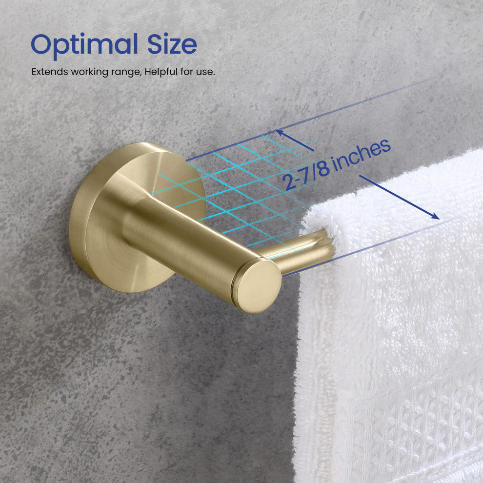 Circular 5-Piece Bathroom Hardware Set, Brushed Gold