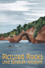 "Pictured Rocks" Painting Print on Wrapped Canvas, 20x30
