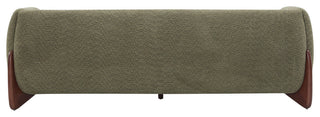 CKH 82" Boucle Sherpa Upholstered Sofa, Olive Green