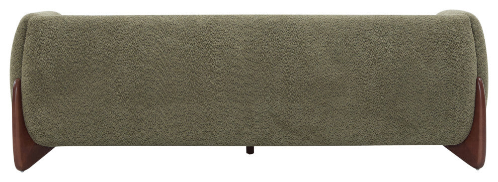 CKH 82" Boucle Sherpa Upholstered Sofa, Olive Green