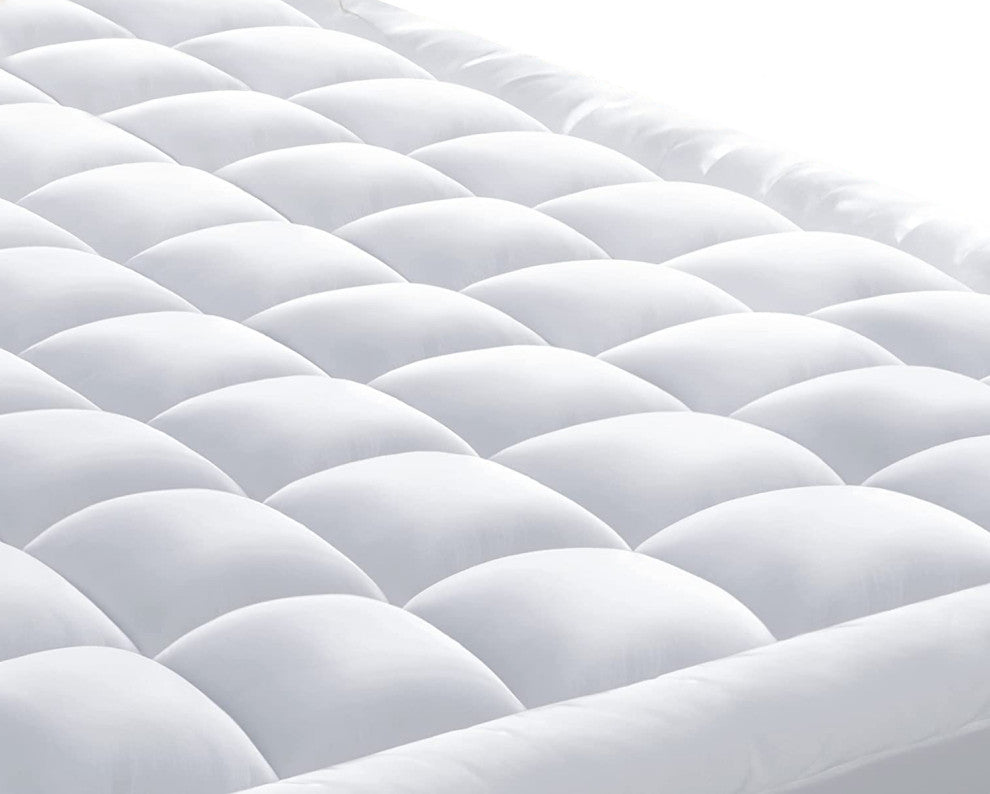 Delara Organic Cotton, 1350 GSM Snow Down Alternative Fill, Mattress Pad, King, 78"x80"