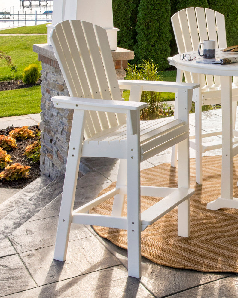 POLYWOOD Nautical Adirondack Bar Chair, Aruba