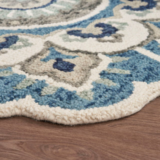 Edged Flora Area Rug, 4' Round
