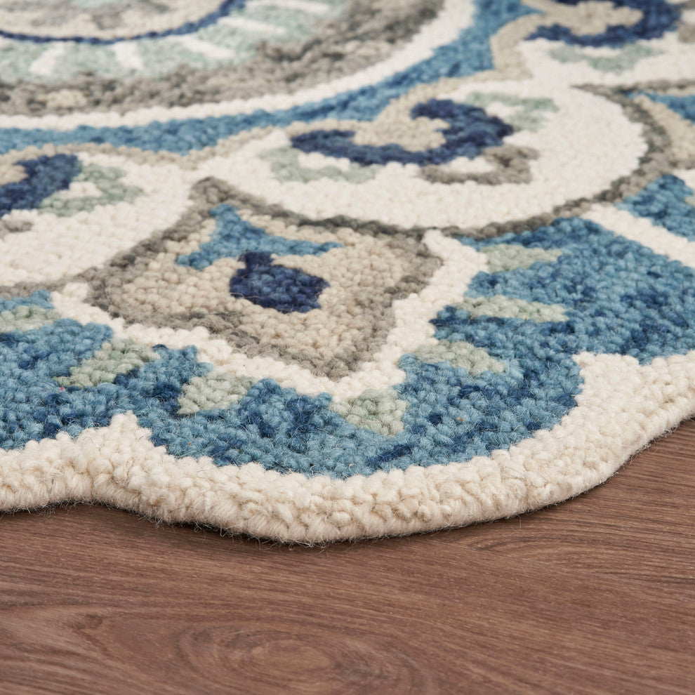 Edged Flora Area Rug, 4' Round