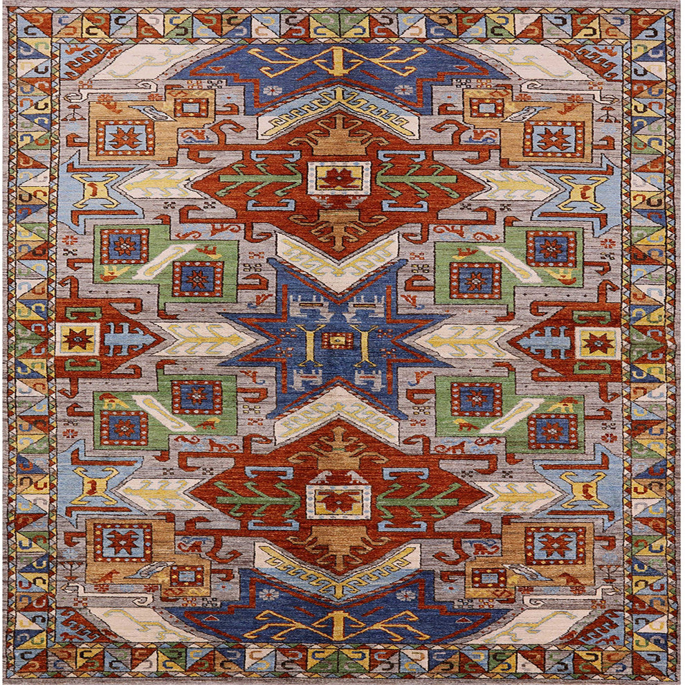 Ahgly Company Indoor Square Mid-Century Modern Area Rugs, 4' Square