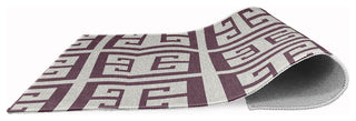 Greek Key Patterned Chenille Rug