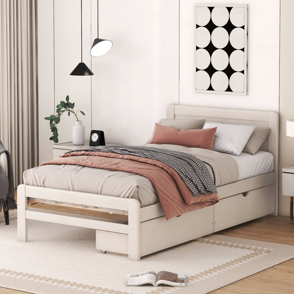 Gewnee Modern Design Twin Size Platform Bed Frame
