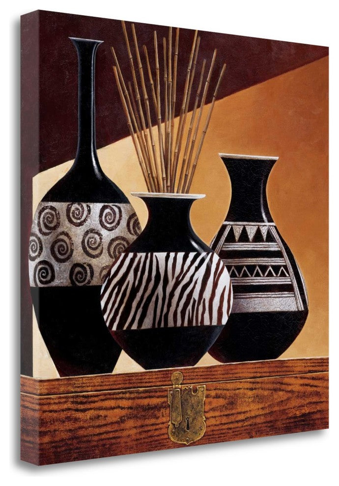 "Patterns In Ebony I" By Keith Mallett, Giclee Print on Gallery Wrap Canvas