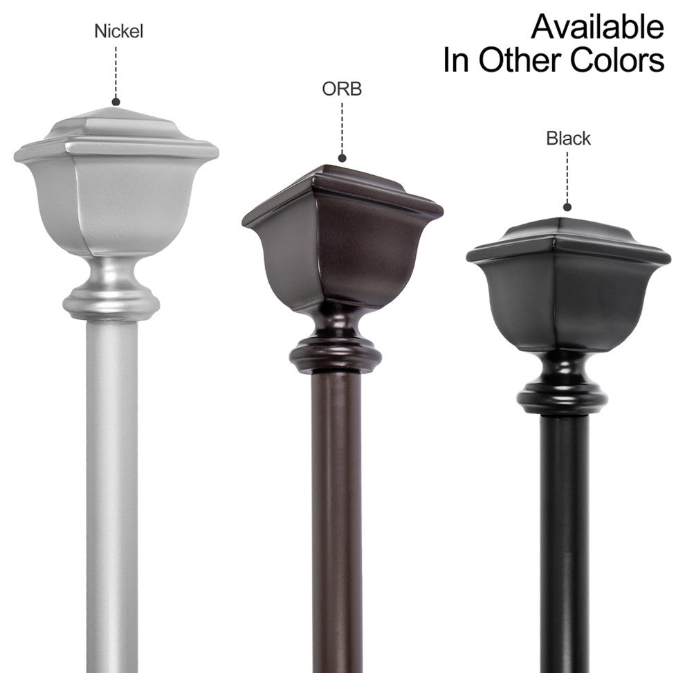 UTOPIA ALLEY 3/4" Single Adjustable Curtain rods for Windows, Oil Rubbed Bronze, 48"-86"