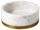 White Marble Bowl with Brass Ring, 2" and 6"