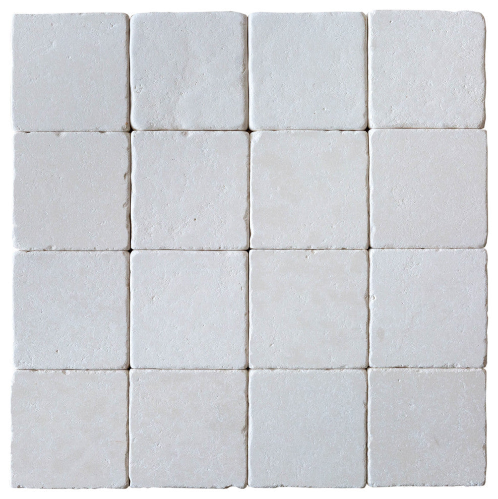 Champagne Pearl Limestone  - Tumbled - 4"x4"x3/8", 130 Sqft Boxed