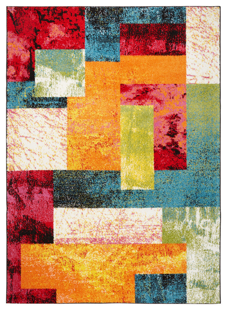 Home Dynamix Splash Scarlet Area Rug 7'10"x10'2", Abstract Multi