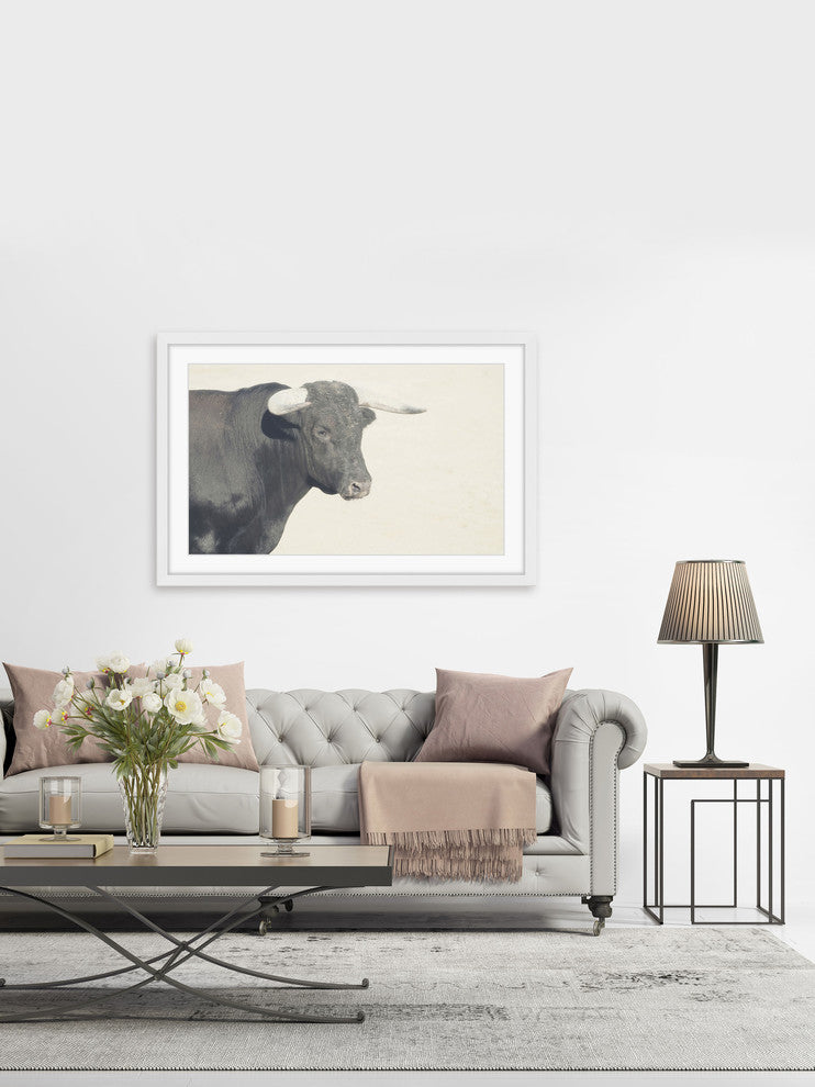 Marmont Hill, "White Antlers" Framed Painting Print, 18x12