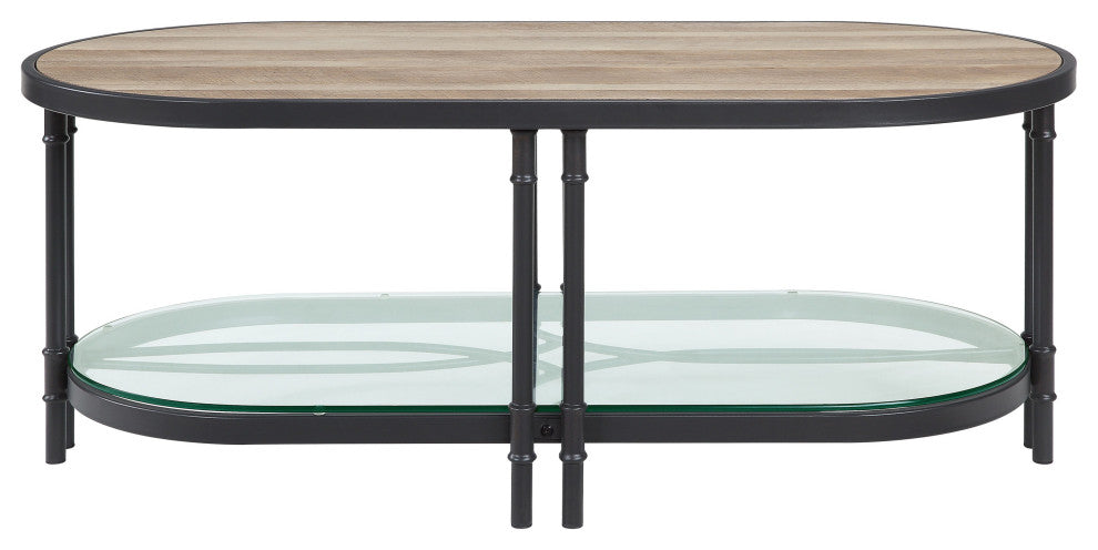 Lv00751, Coffee Table, Oak and Sandy Black Finish, Brantley