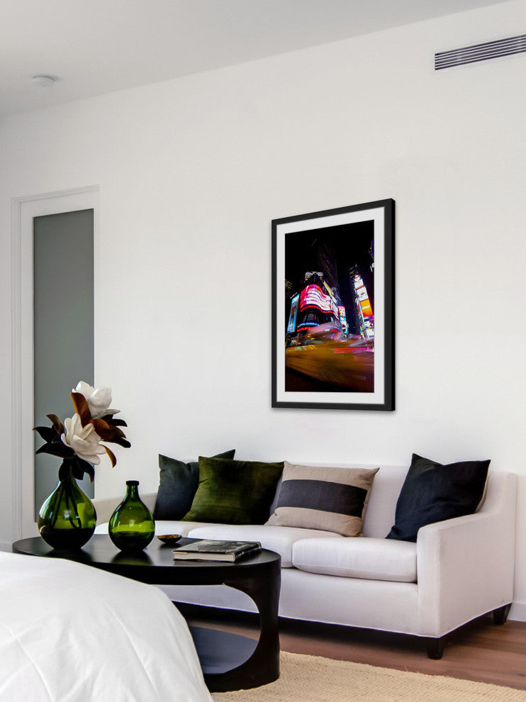 "Time Square by Night" Framed Painting Print, 12"x18"