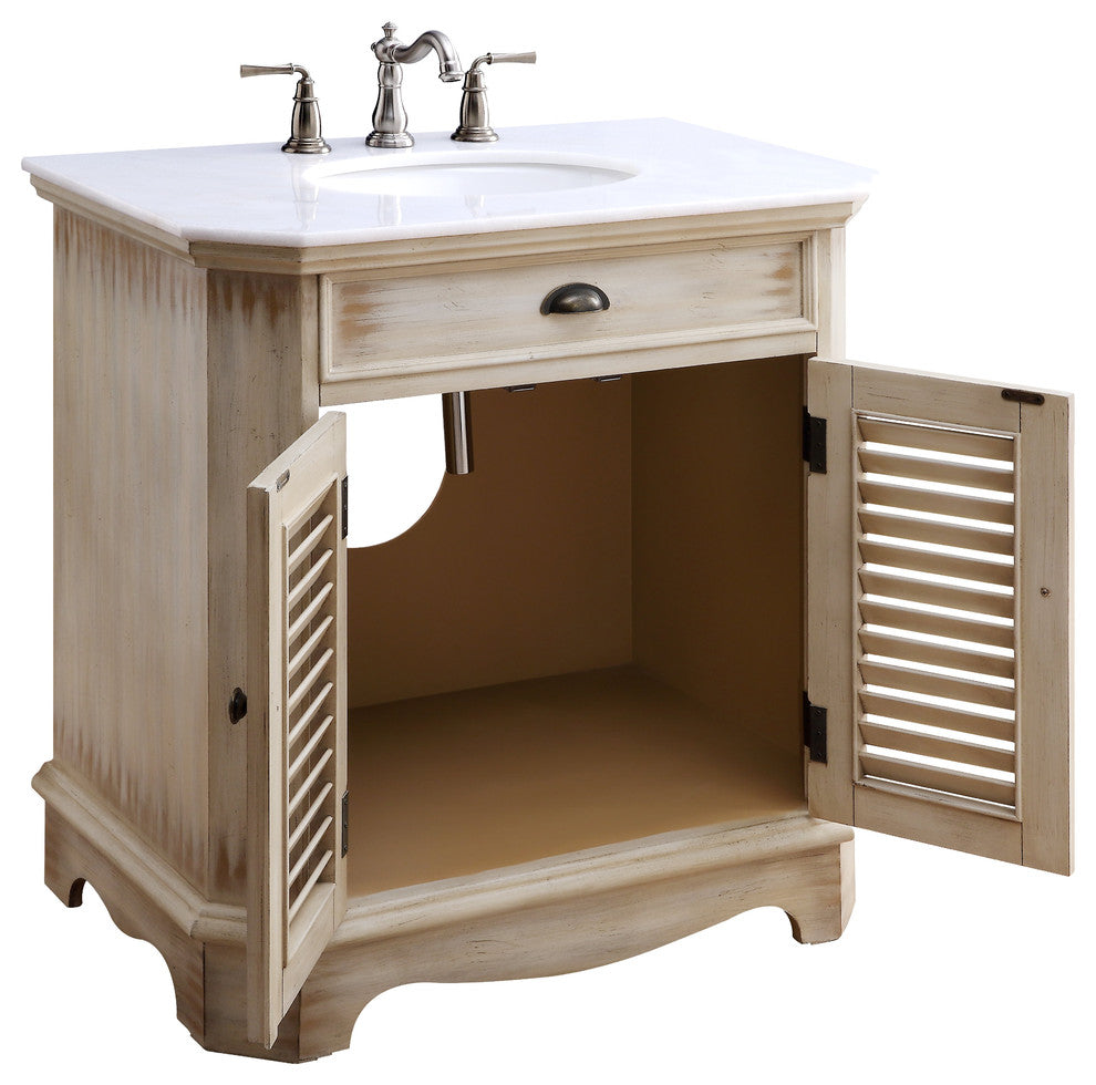 32" Fairfield Rustic Beige Bathroom Vanity