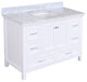 Paige 48" Bathroom Vanity, White, Carrara Marble