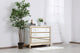 Home Living Chest 3 Drawers 40" W X 16" D X 32" H, Antique Gold Paint