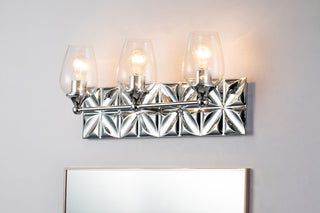 Epsilon 3 Light Bath Vanity Light, Polished Chrome
