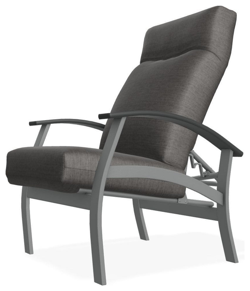 Belle Isle Cushion Outdoor Adjustable Back Chair, Graystone/Graphite