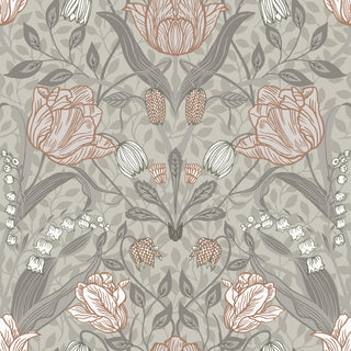 Filippa Grey Tulip Wallpaper, Swatch