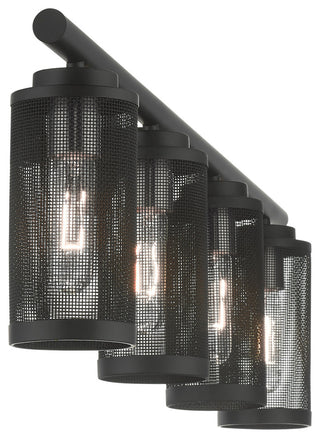 Livex Lighting Industro 4 Light Black, Brushed Nickel Large Vanity Sconce