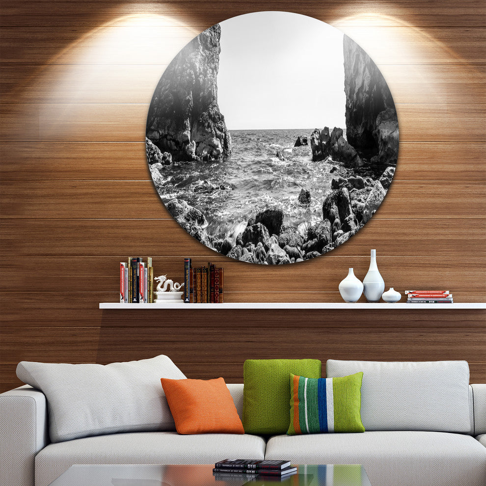 Bottom Cliffs In Dorset England, Seascape Round Wall Art, 23"