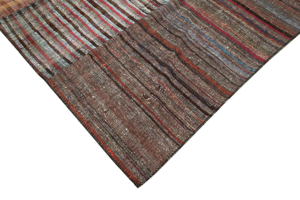 Rug N Carpet - Handmade Oriental 8' 8'' x 11' 11'' Rustic Patchwork Kilim Rug