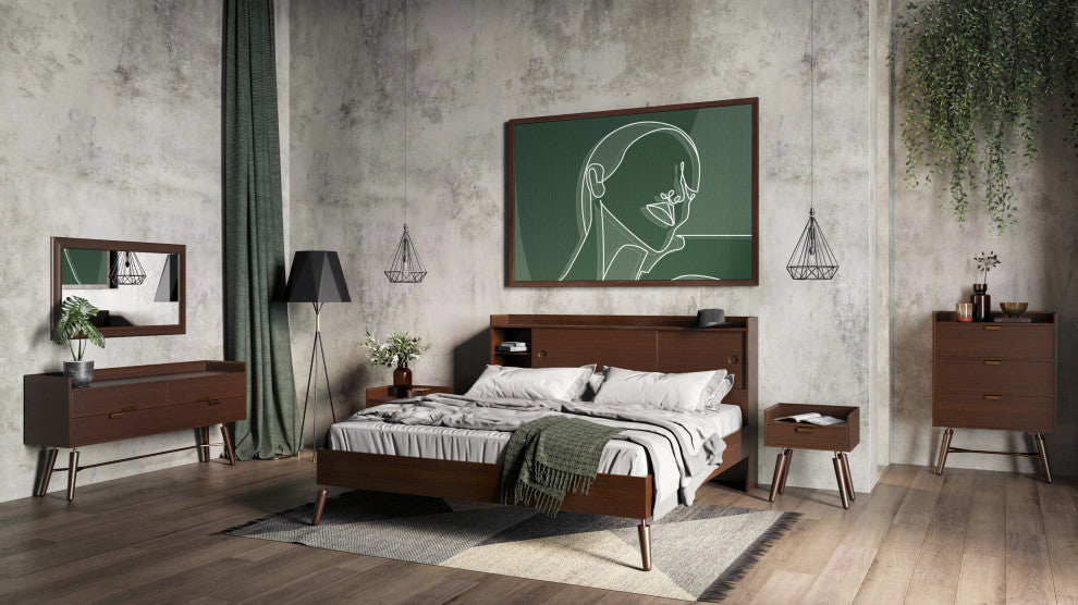 Modrest Sutton Mid-Century Elisa Acacia Wood Mirror
