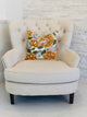 Dahlia Jardin Floral Brown and Green Luxury Throw Pilow, 12"x25"
