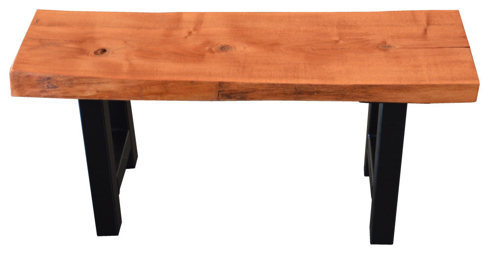 Live Edge Locust Ridgemont Bench, Cedar Stain, 3 Foot