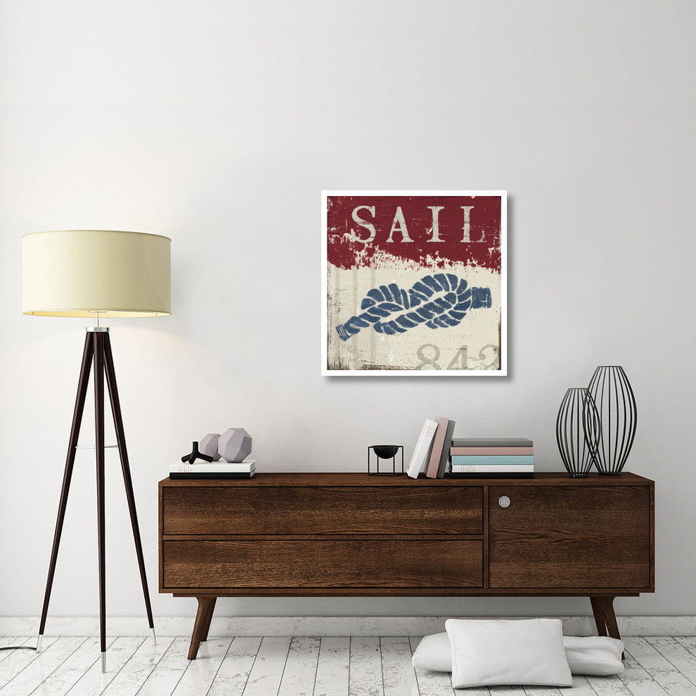 "Nautical III Red" Digital Paper Print by Wellington Studio, 32"x32"
