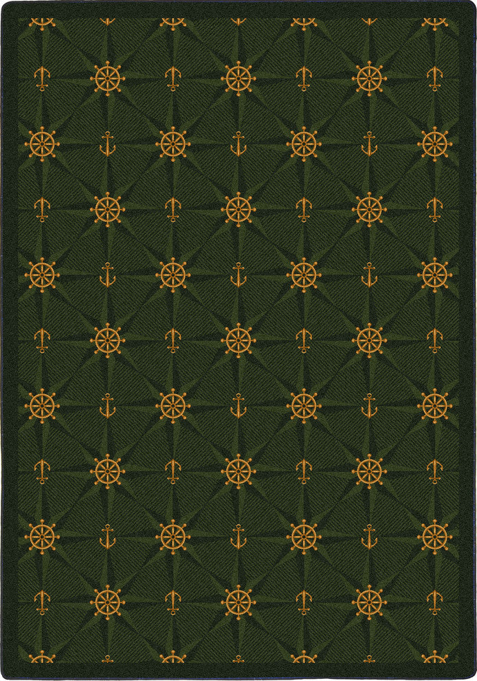 Kaleidoscope Rug, Mariner's Tale, Emerald, 5'4"x7'8"