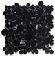Nero Marquina Marble Bubble Round Mosaic Tile Polished, 1 sheet