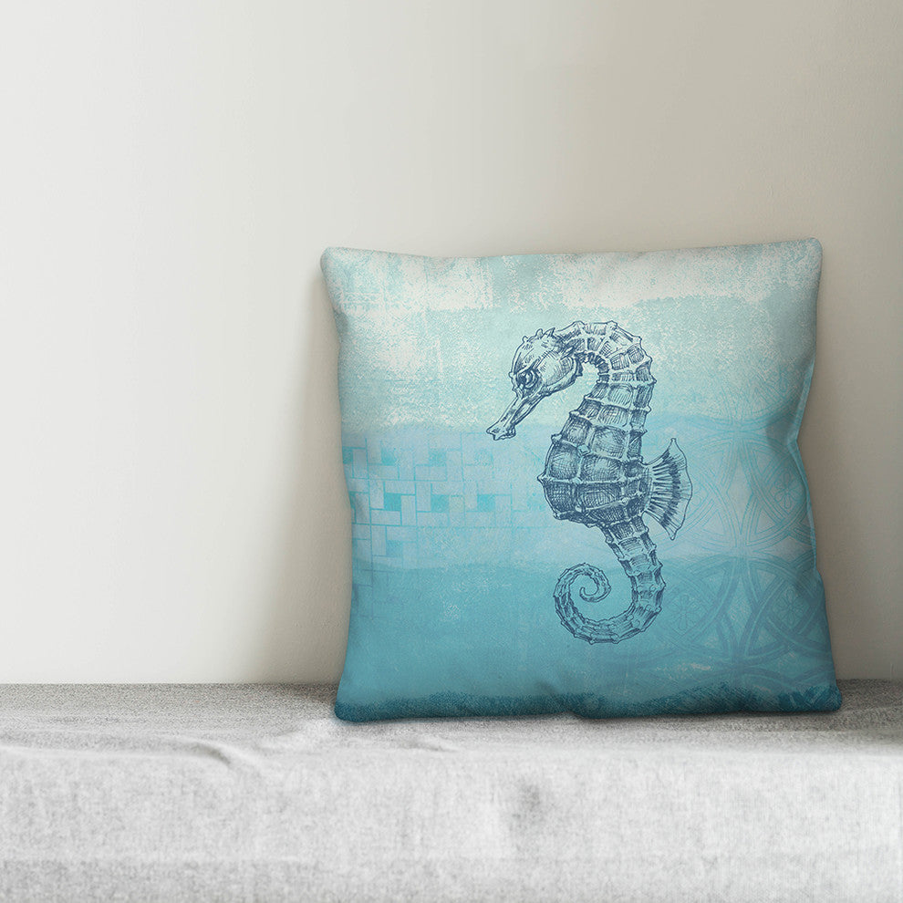 Abstract Seahorse 20x20 Throw Pillow