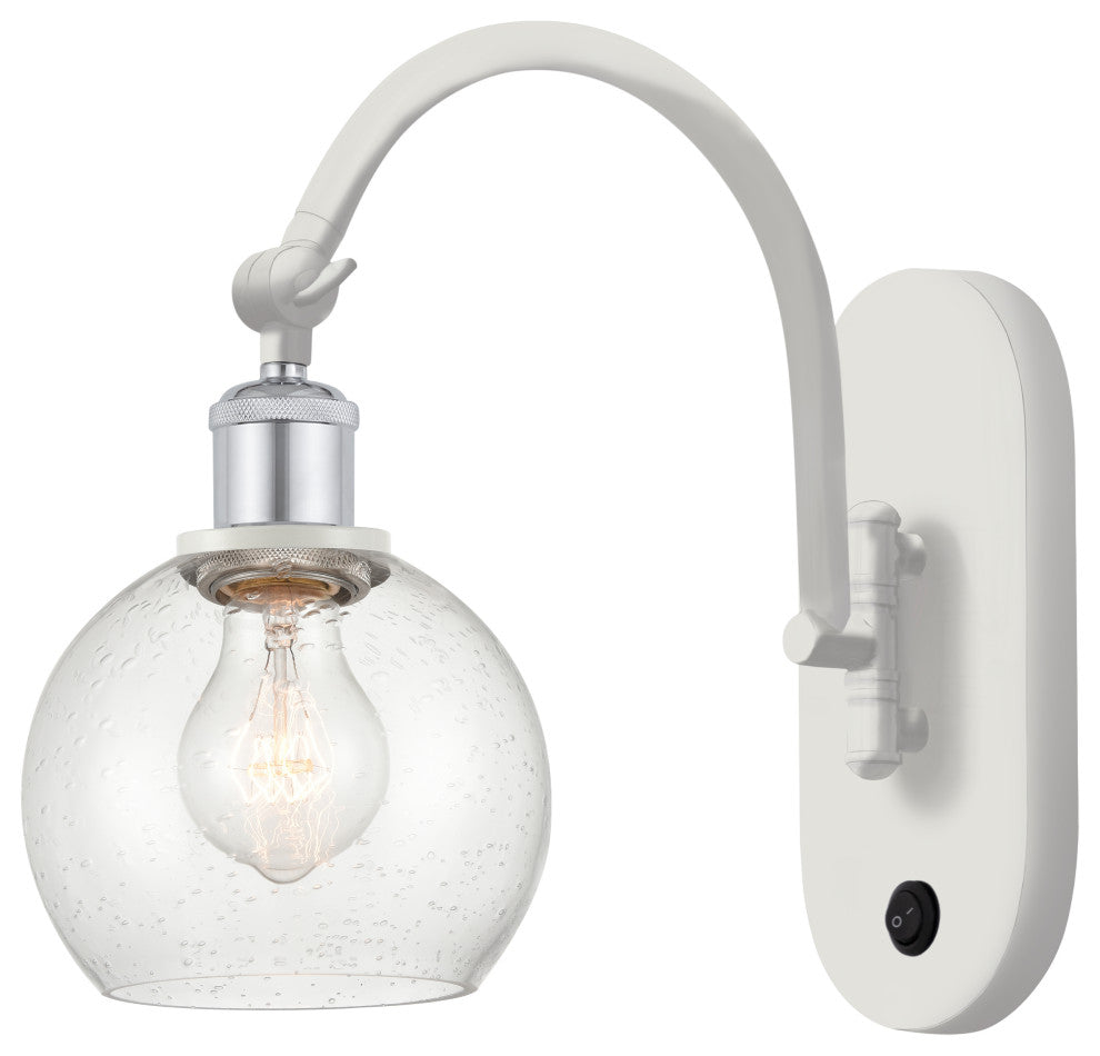 Innovations 518-1W-WPC-G124-6 1-Light Sconce, White and Polished Chrome