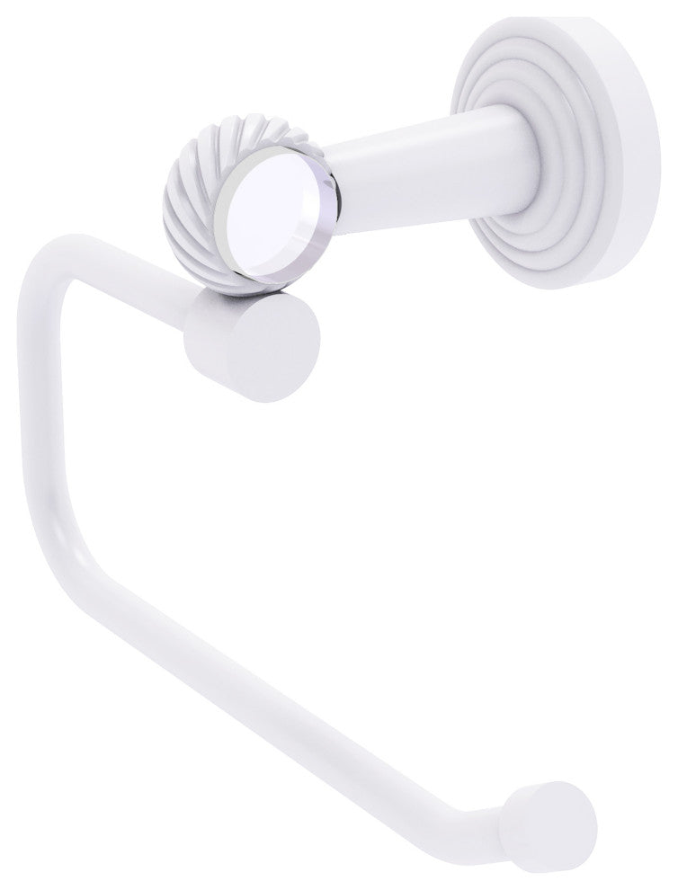 Pacific Beach Euro Style Twisted Accent Toilet Tissue Holder, Matte White